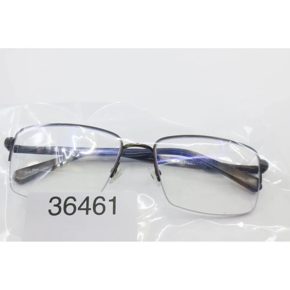 Van Heusen H203 BRN Brown Rectangular Semi-Rimless Eyeglass Frames 58-18-145